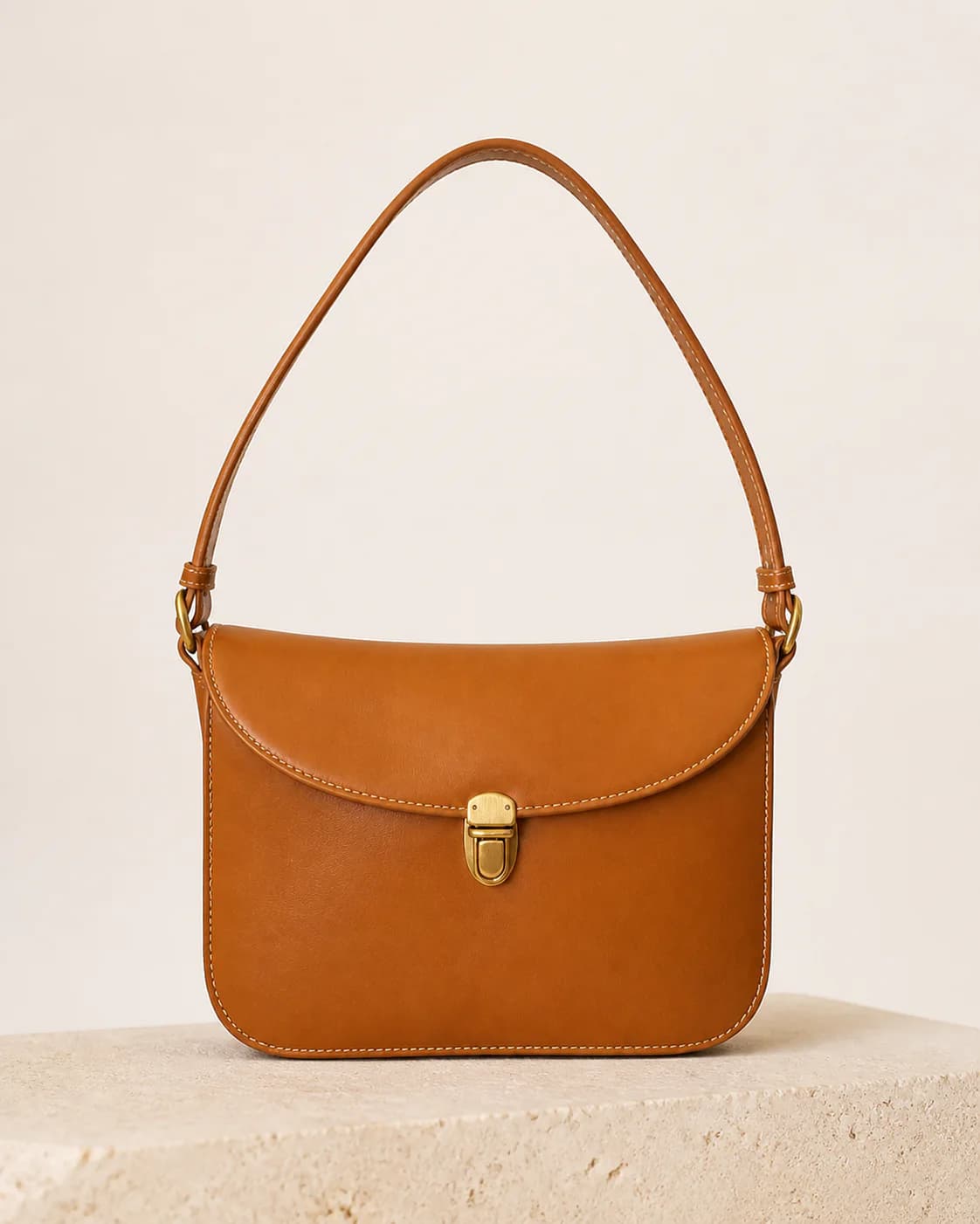 Caramel shoulder bag ecommerce listing